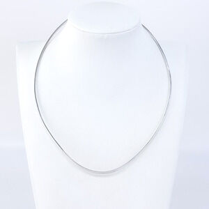 Vintage Mexico Sterling Silver 925 2.6mm Flat Collar Necklace 17”